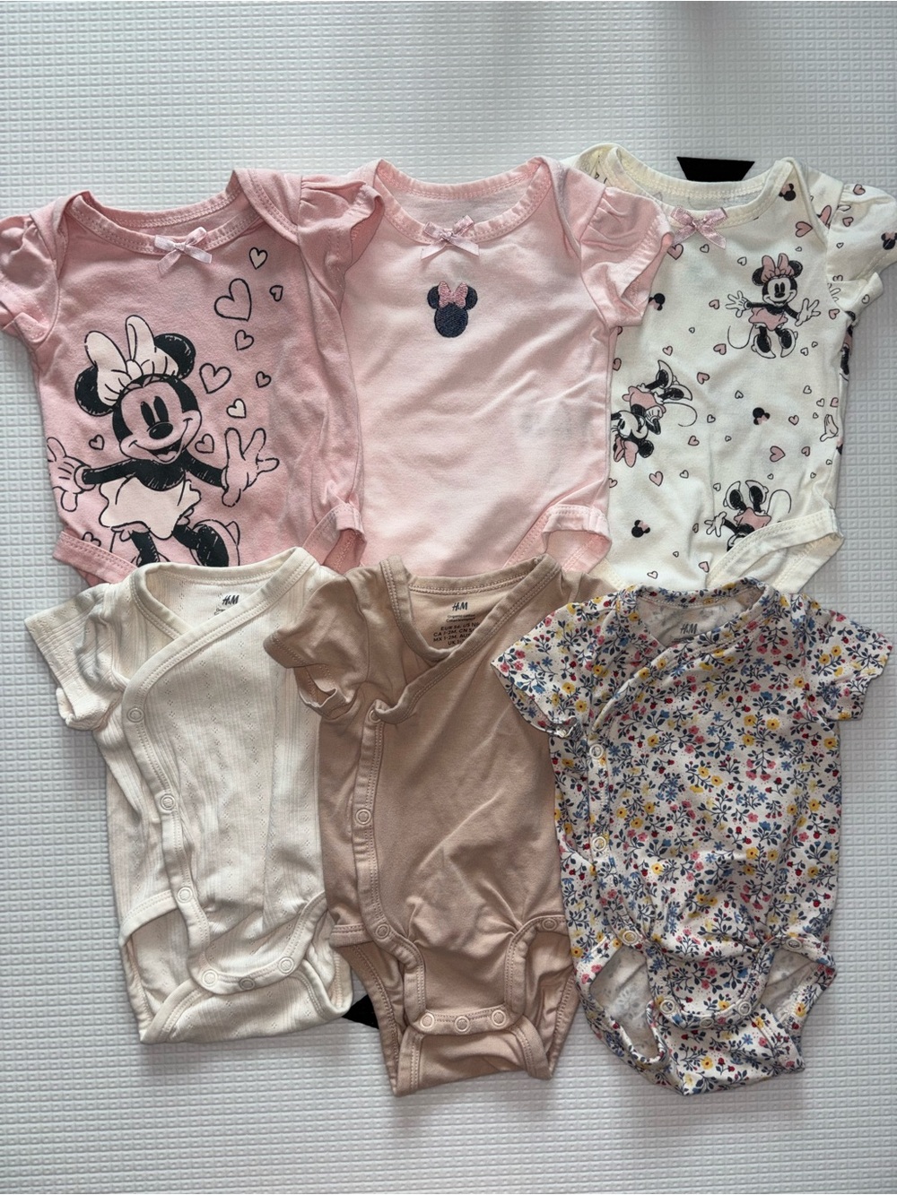 Disney and H&M Newborn Pink & Floral One-Piece Bundle